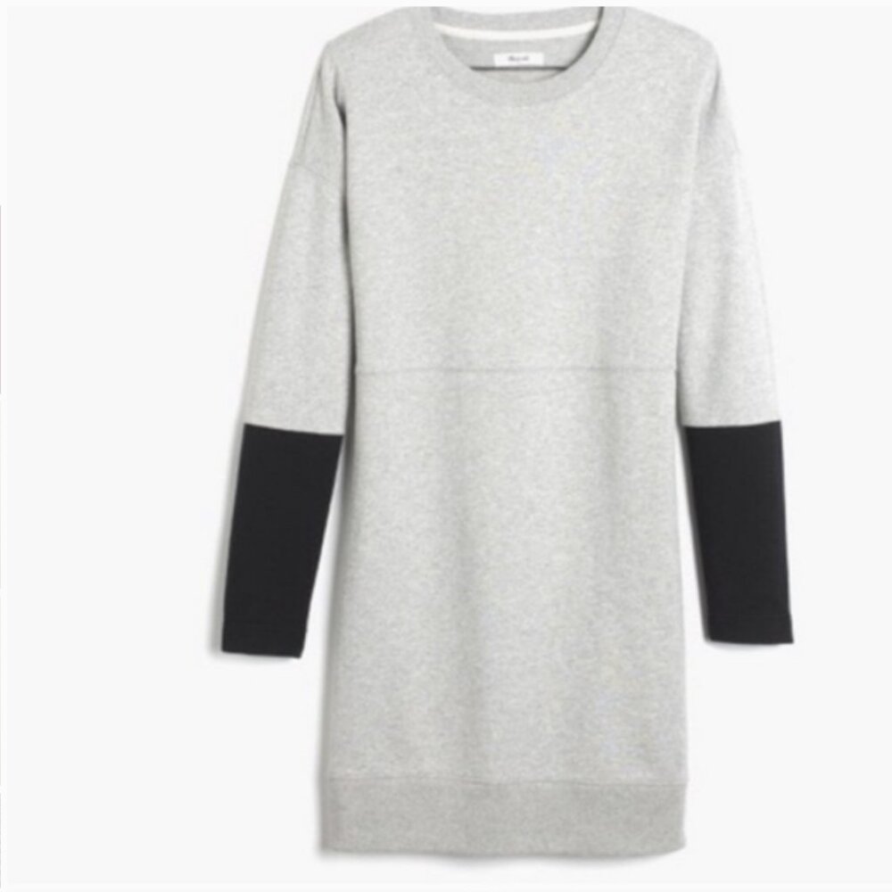 Madewell Jumpstart Long Sleeve Sweatshirt‎ Dress Gray Navy S